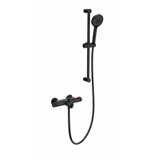 Смеситель для ванны с душевым гарнитуром и термостатом WONZON & WOGHAND, Черный матовый (WW-C2001-A-MB)