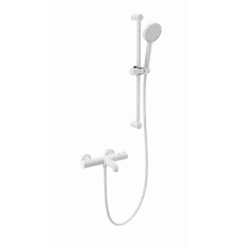 Смеситель для ванны с душевым гарнитуром и термостатом WONZON & WOGHAND, Белый матовый (WW-C2006-A-MW)