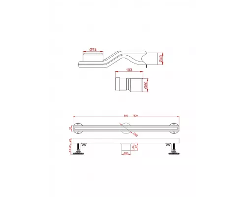 Душевой трап под плитку AltroBagno Supremo 071228 Ni (60)