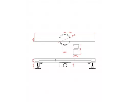Душевой трап AltroBagno Trave 071219 Ni (80)
