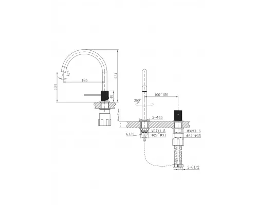 Смеситель для раковины AltroBagno Bilancia 010905 GM