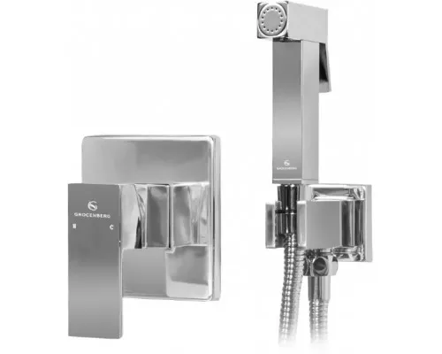 Смеситель встраиваемый с гигиеническим душем Grocenberg GB1001 Хром