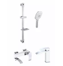 Набор для ванны 3 в 1 Grocenberg GB1007 Белый хром