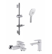 Набор для ванны 3 в 1 Grocenberg GB1009 Белый хром