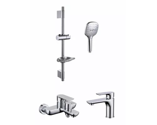 Набор для ванны 3 в 1 Grocenberg GB1009 Хром