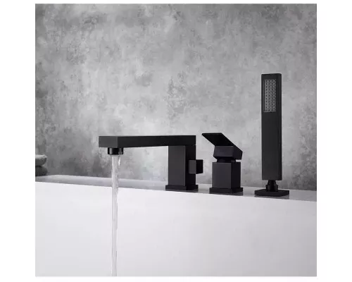 Смеситель на борт ванны Groсenberg GB6008 Черный матовый