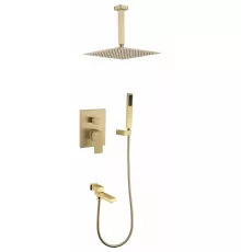 Душевая система скрытого монтажа Grocenberg GB5089MG-2 Матовое золото