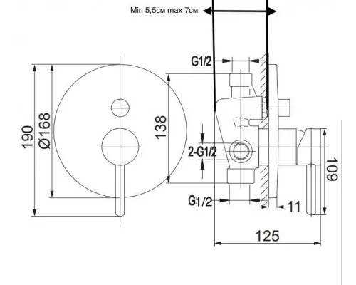 Душевая система скрытого монтажа Grocenberg GB5099NK-1 Никель