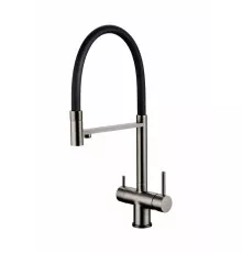 Смеситель для кухни Grocenberg GB4099 с гибким изливом Графит