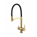 Смеситель для кухни Grocenberg GB4099 с гибким изливом Золото