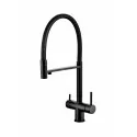 Смеситель для кухни Grocenberg GB4099 с гибким изливом черный матовый