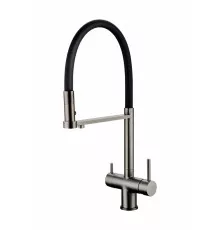 Смеситель для кухни Grocenberg GB4095 с гибким изливом Графит
