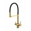 Смеситель для кухни Grocenberg GB4095 с гибким изливом Золото
