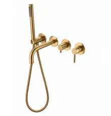 Смеситель для ванны с ручным душем Grocenberg GB5070GL золотой брашированный