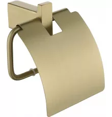 Настенный бумагодержатель с крышкой Grocenberg AC0029 (Матовое золото)