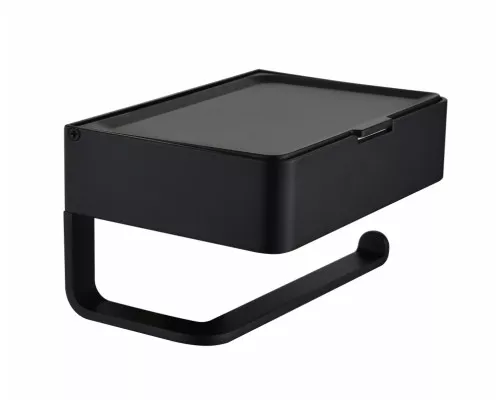 Настенный бумагодержатель плоский Grocenberg AC0050 (Черный матовый)