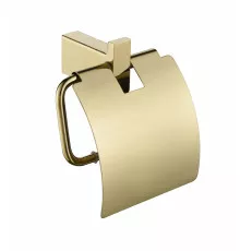 Настенный бумагодержатель с крышкой Grocenberg AC0029 (Золото глянец)