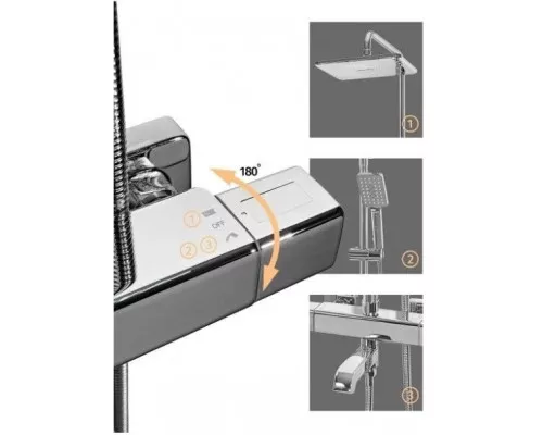 Душевая система с термостатом Grocenberg GB7005 Хром
