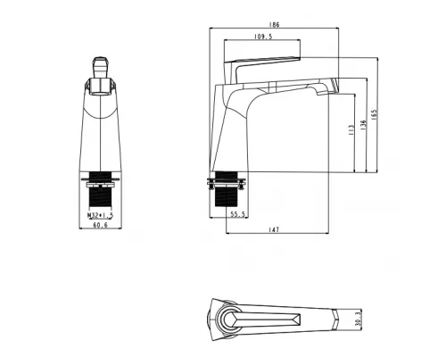 Смеситель для раковины стандартный Grocenberg GB2025CR Хром