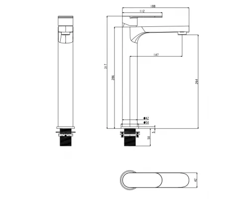 Смеситель для раковины Высокий Grocenberg GB3011 Хром