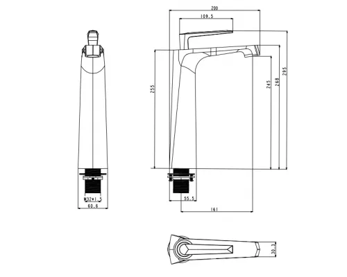 Смеситель для раковины Высокий Grocenberg GB3025MG Матовое золото