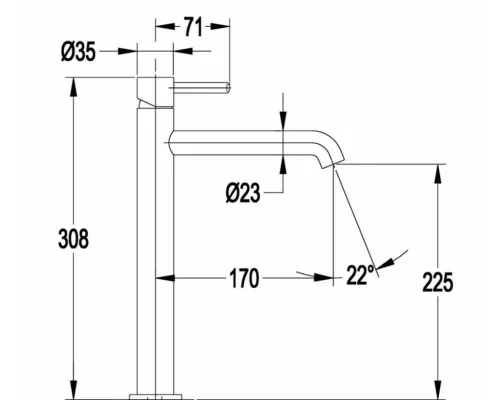 Смеситель для раковины Высокий Grocenberg GB3029BG Графит