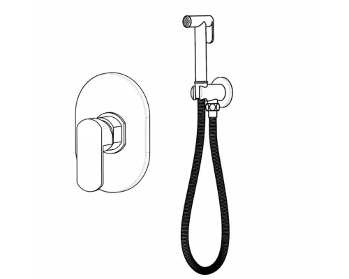 Смеситель встраиваемый с гигиеническим душем Grocenberg GB1002 Хром