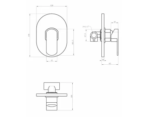 Смеситель встраиваемый с гигиеническим душем Grocenberg GB1002 Хром
