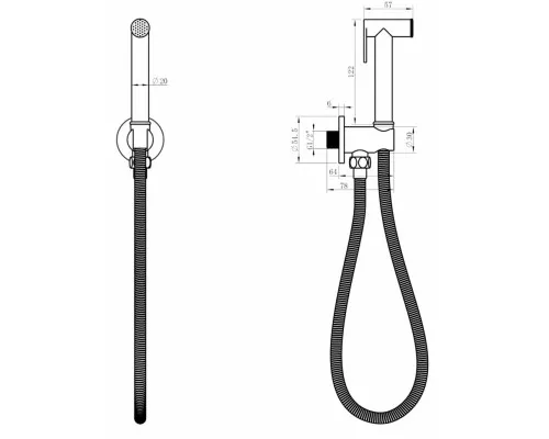 Смеситель встраиваемый с гигиеническим душем Grocenberg GB1002 Хром