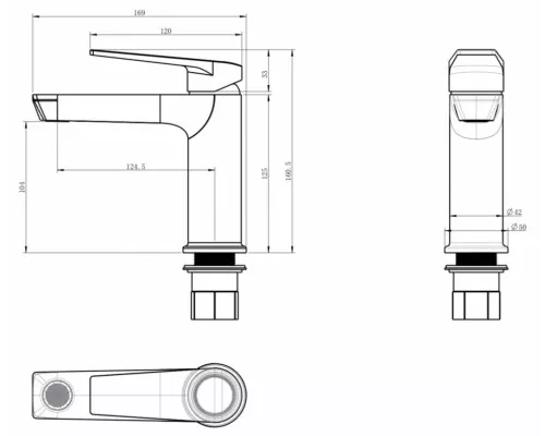 Cмеситель для раковины Grocenberg GB2033 Хром