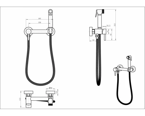 Смеситель с гигиеническим душем Grocenberg GB103N Хром