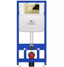 Инсталляция для унитаза с кнопкой для смыва Grocenberg GS3050-KM3080GO золото