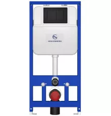 Инсталляция для унитаза с кнопкой для смыва Grocenberg GS3050-KM3080BL Черный матовый