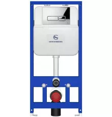 Инсталляция для унитаза с кнопкой для смыва Grocenberg GS3050-KP3060CR хром