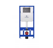 Инсталляция для унитаза с кнопкой для смыва Grocenberg GS3050-KM3090BG Графит