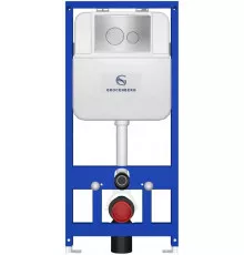 Инсталляция для унитаза с кнопкой для смыва Grocenberg GS3050-KM3090NK Никель