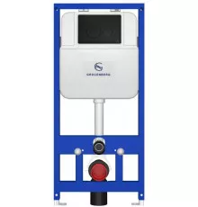 Инсталляция для унитаза с кнопкой для смыва Grocenberg GS3050-KM3090BL Черный матовый