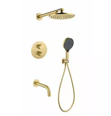 Душевая система скрытого монтажа Grocenberg GB5091 Матовое золото с Термостатом