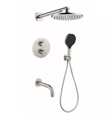 Душевая система скрытого монтажа Grocenberg GB5091 Никель с Термостатом