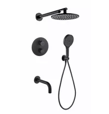 Душевая система скрытого монтажа Grocenberg GB5091 Чёрный матовый с Термостатом