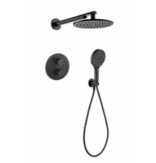 Душевая система скрытого монтажа Grocenberg GB5093 Чёрный матовый с Термостатом