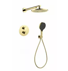 Душевая система скрытого монтажа Grocenberg GB5093 Золото глянец с Термостатом