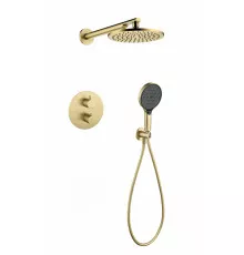 Душевая система скрытого монтажа Grocenberg GB5093 Матовое золото с Термостатом