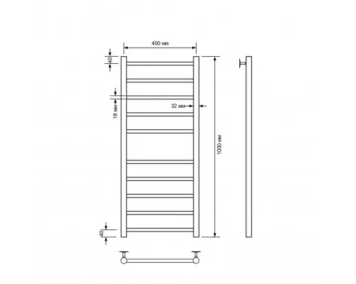 Полотенцесушитель водяной Comfysan Noumi W-10 100/40, хром