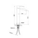 Смеситель для накладной раковины,золото глянцевое FELICE 1025 ORO