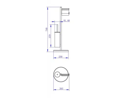 Стойка напольная с держателем для туалетной бумаги и ершиком для унитаза белый,хром FELICE F 0510 B