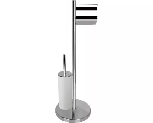 Стойка напольная с держателем для туалетной бумаги и ершиком для унитаза белый,хром FELICE F 0510 B