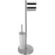 Стойка напольная с держателем для туалетной бумаги и ершиком для унитаза белый,хром FELICE F 0510 B
