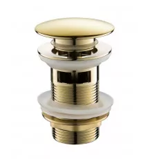 Донный клапан для раковины с переливом,золото глянец FELICE V-4 ORO