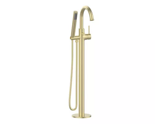 Напольный смеситель для ванны отдельностоящий с лейкой,матовое золото FELICE 0650 ORO OPACO